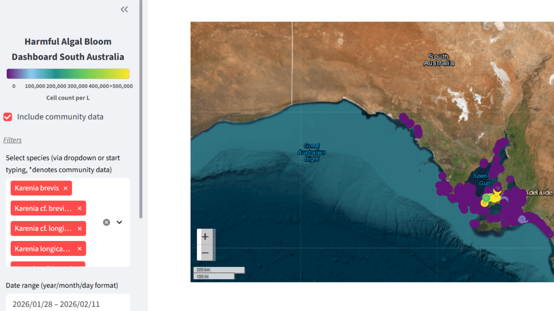 South Australia Algae Bloom Dashboard